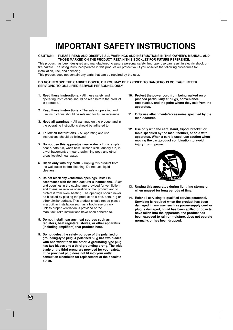 Important safety instructions | JVC TH-G51 User Manual | Page 4 / 33