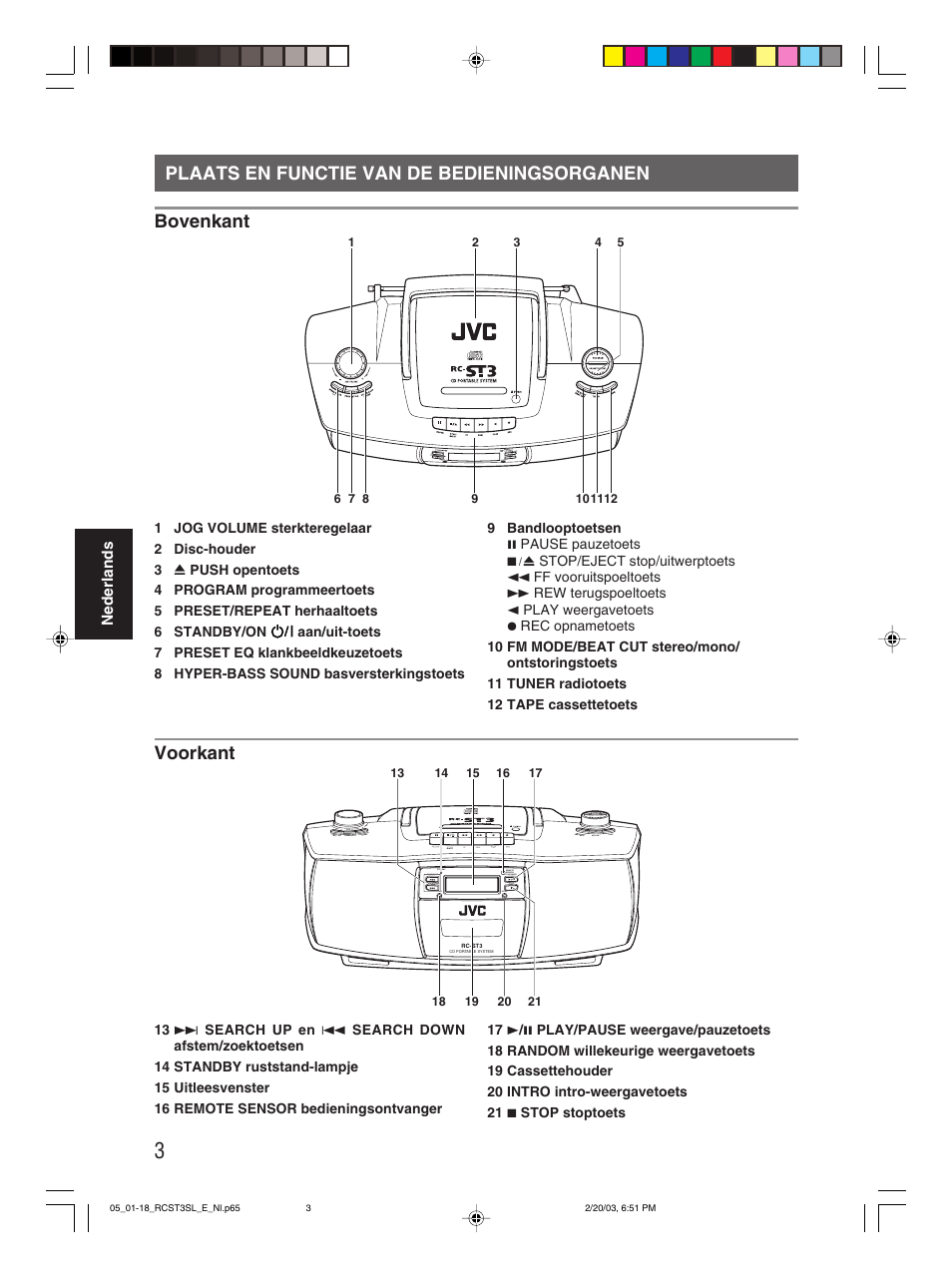 Voorkant | JVC rc-st3sl User Manual | Page 7 / 23