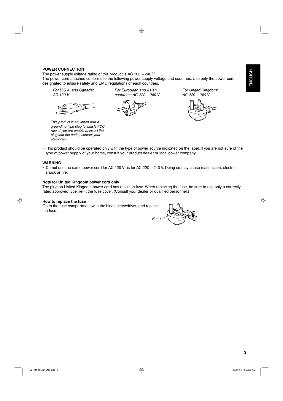 JVC TM-15L1D User Manual | Page 3 / 22