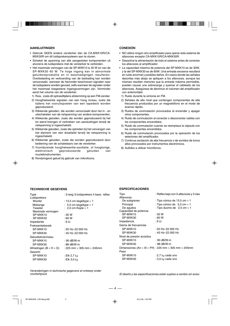 JVC CA-MXK30R User Manual | Page 36 / 38