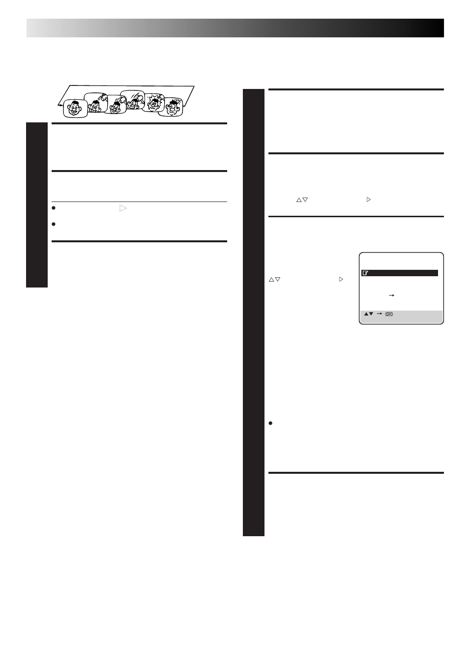 Start playback, Activate repeat playback, Stop playback | Access main menu screen, Access mode set screen, Select picture control set mode, Return to normal screen, Playback (cont.), Repeat playback, Picture control | JVC HR-J468EU EN User Manual | Page 16 / 52