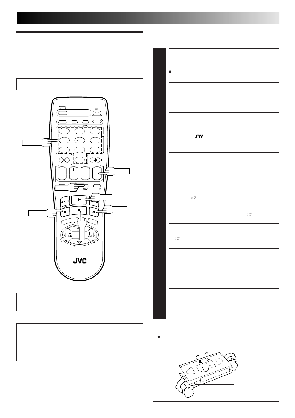 Basic recording, Load a cassette, Choose a programme | Set tape speed (hr-j468eu only), Start recording, Pause/resume recording, Stop recording, Recording | JVC HR-J468EU EN User Manual | Page 17 / 52