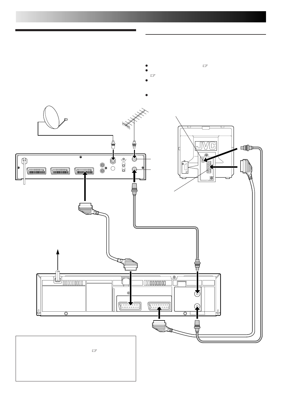 Connection to a satellite tuner, System connections, Important | JVC HR-J468EU EN User Manual | Page 32 / 52