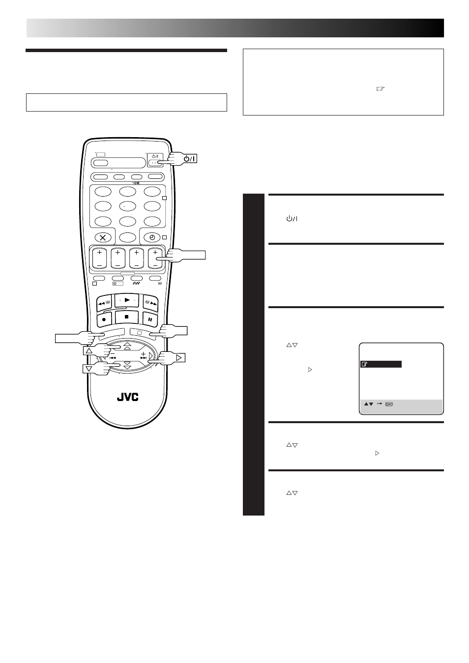 Tuner set, Turn on the recorder, Access main menu screen | Access auto ch set screen, Select country, Select language, Subsidiary settings (cont.), Auto channel set | JVC HR-J468EU EN User Manual | Page 36 / 52