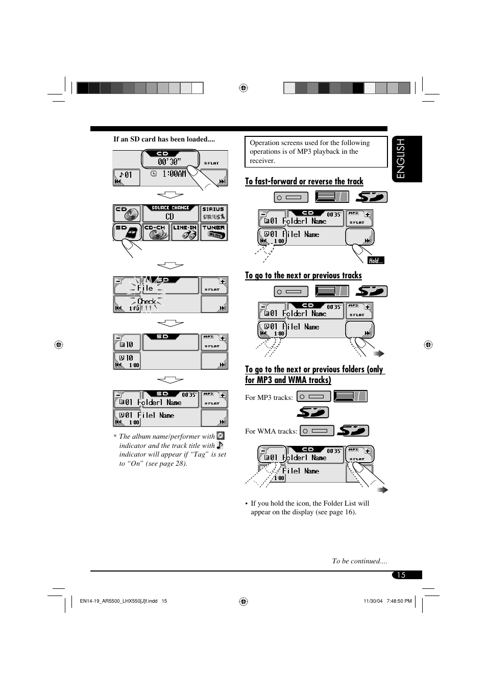 English | JVC KD-AR5500  eu User Manual | Page 15 / 54