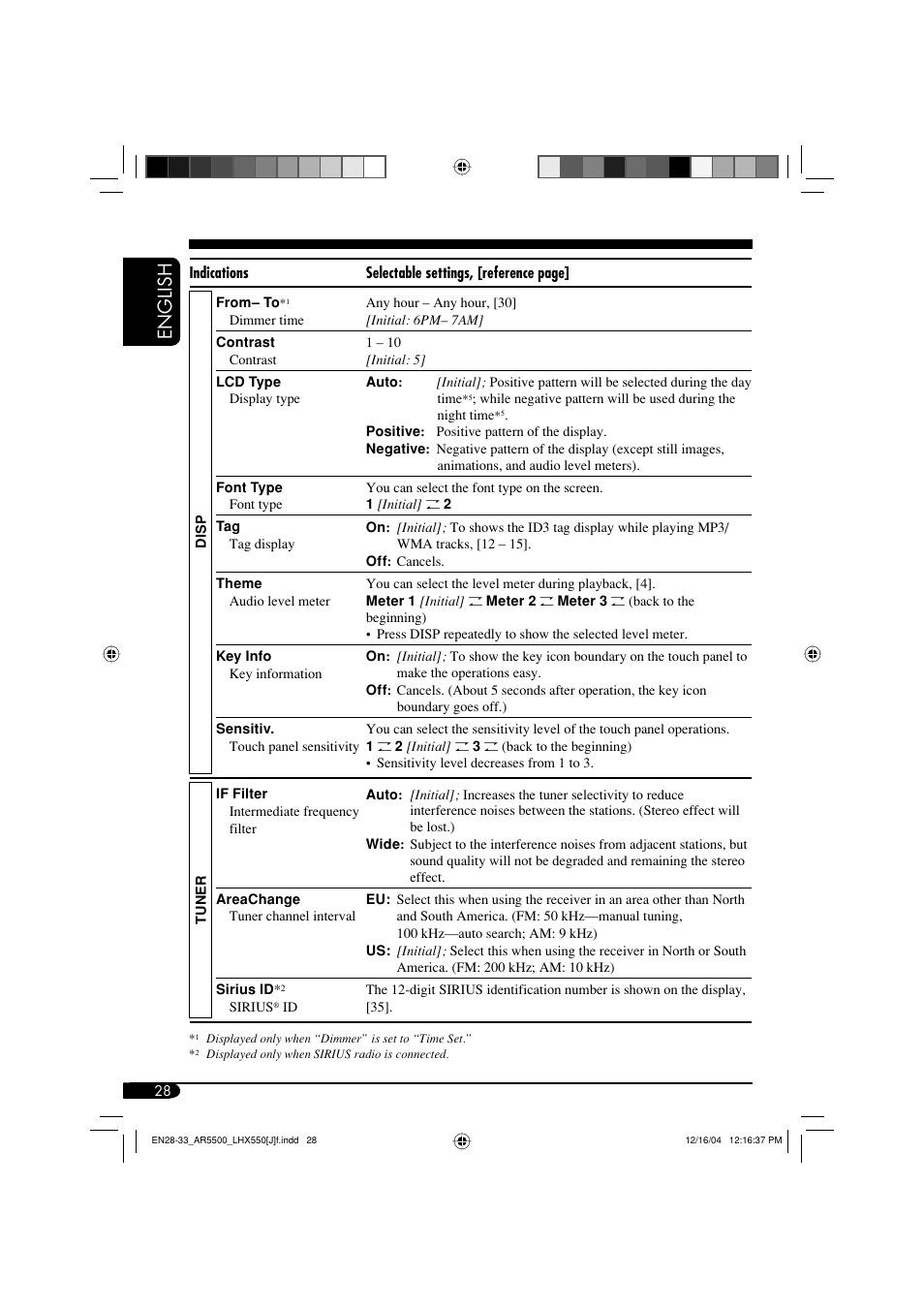 English | JVC KD-AR5500  eu User Manual | Page 28 / 54