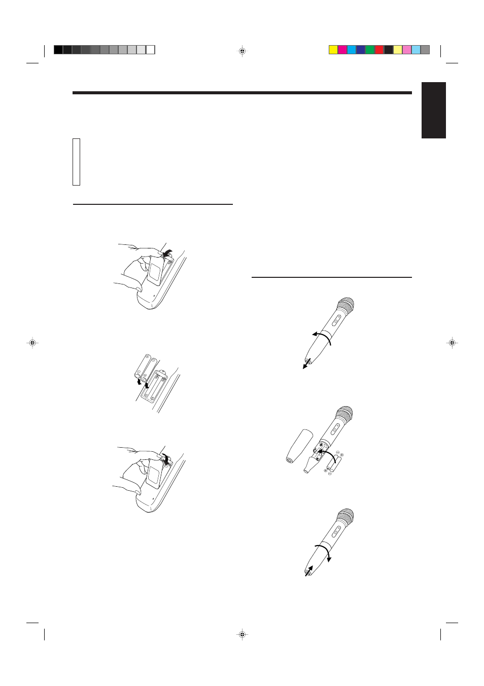 Installing batteries, Putting batteries in the microphone | JVC LET0089-001A User Manual | Page 6 / 27