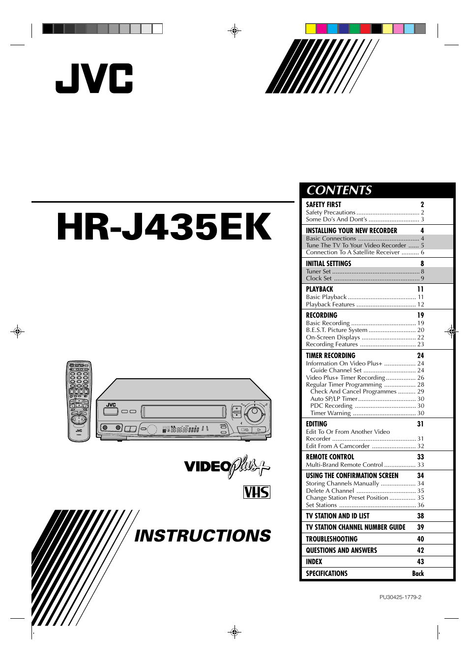 JVC HR-J435EK User Manual | 48 pages