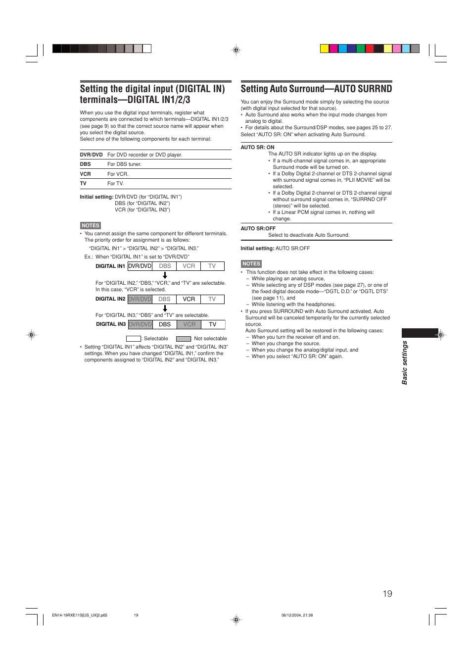 Setting auto surround—auto surrnd | JVC RX-E11S User Manual | Page 21 / 41