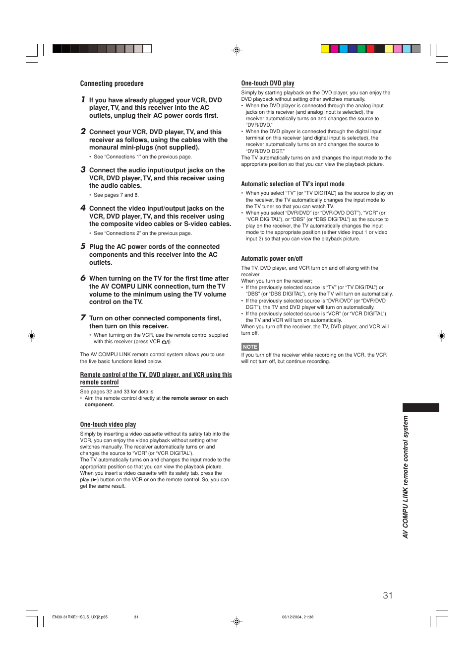 JVC RX-E11S User Manual | Page 33 / 41
