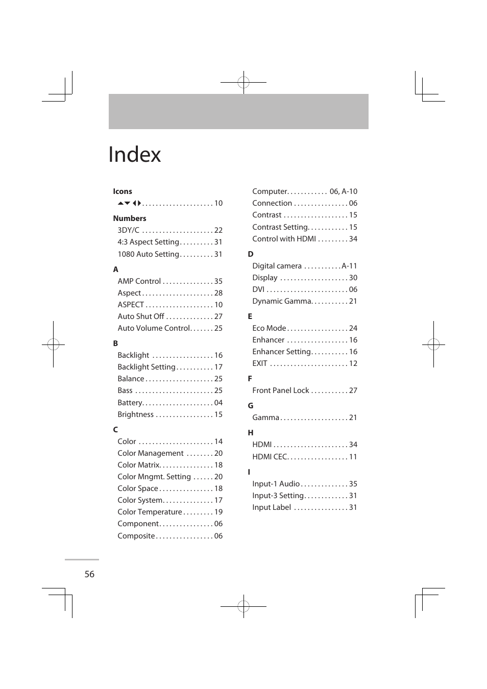 Index | JVC LCT2576-001A-H User Manual | Page 75 / 78