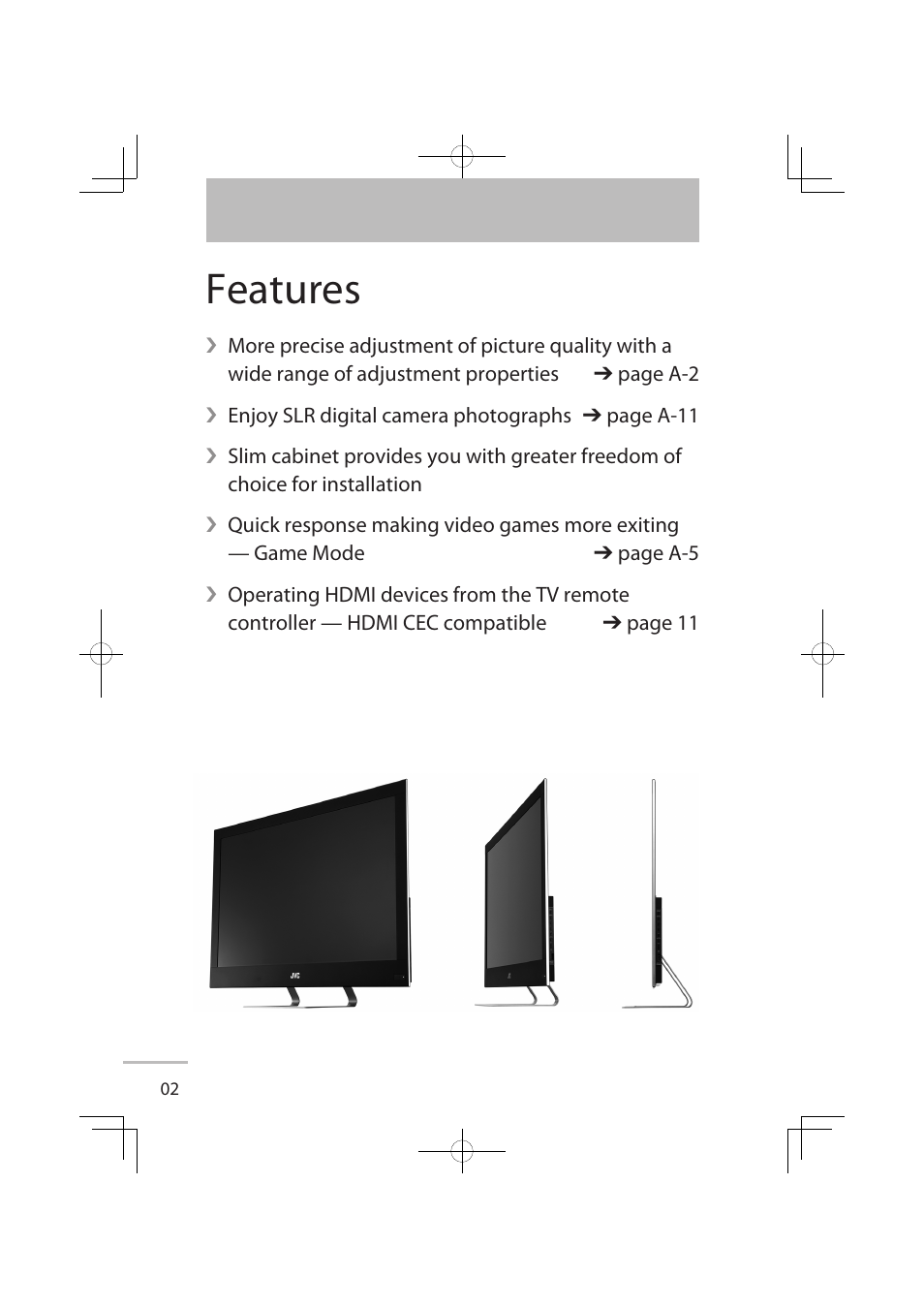 Features | JVC LCT2576-001A-H User Manual | Page 9 / 78