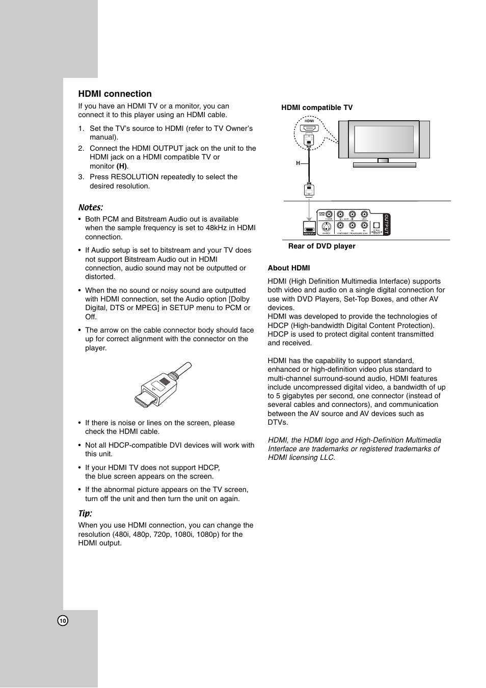 Hdmi connection | JVC LVT2008-029A User Manual | Page 10 / 28
