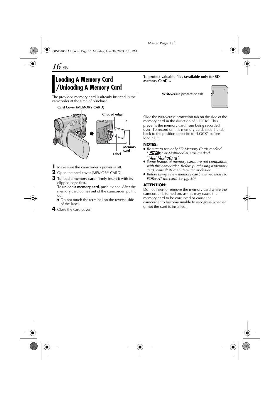 JVC GR-D201 User Manual | Page 16 / 88