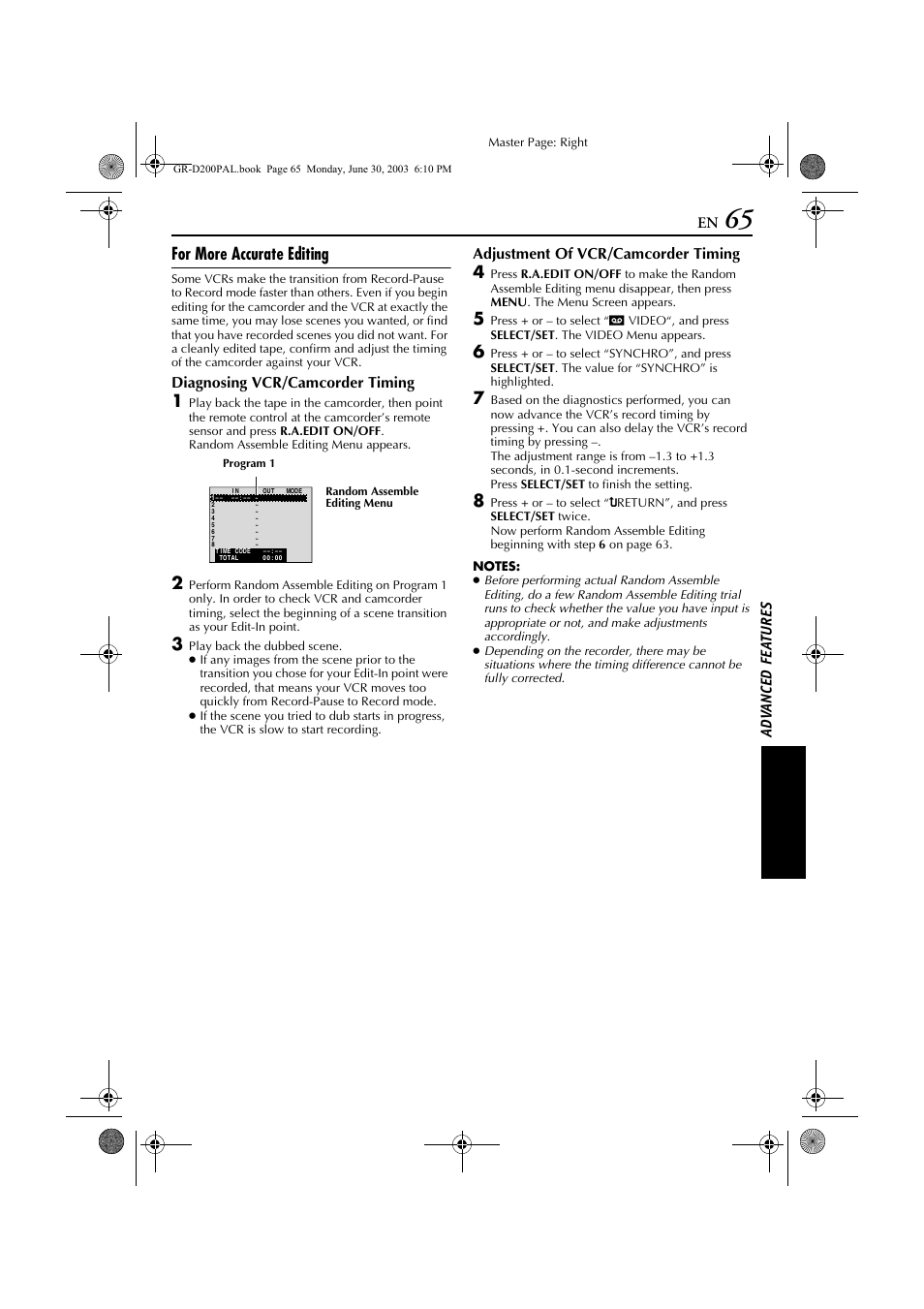 For more accurate editing | JVC GR-D201 User Manual | Page 65 / 88