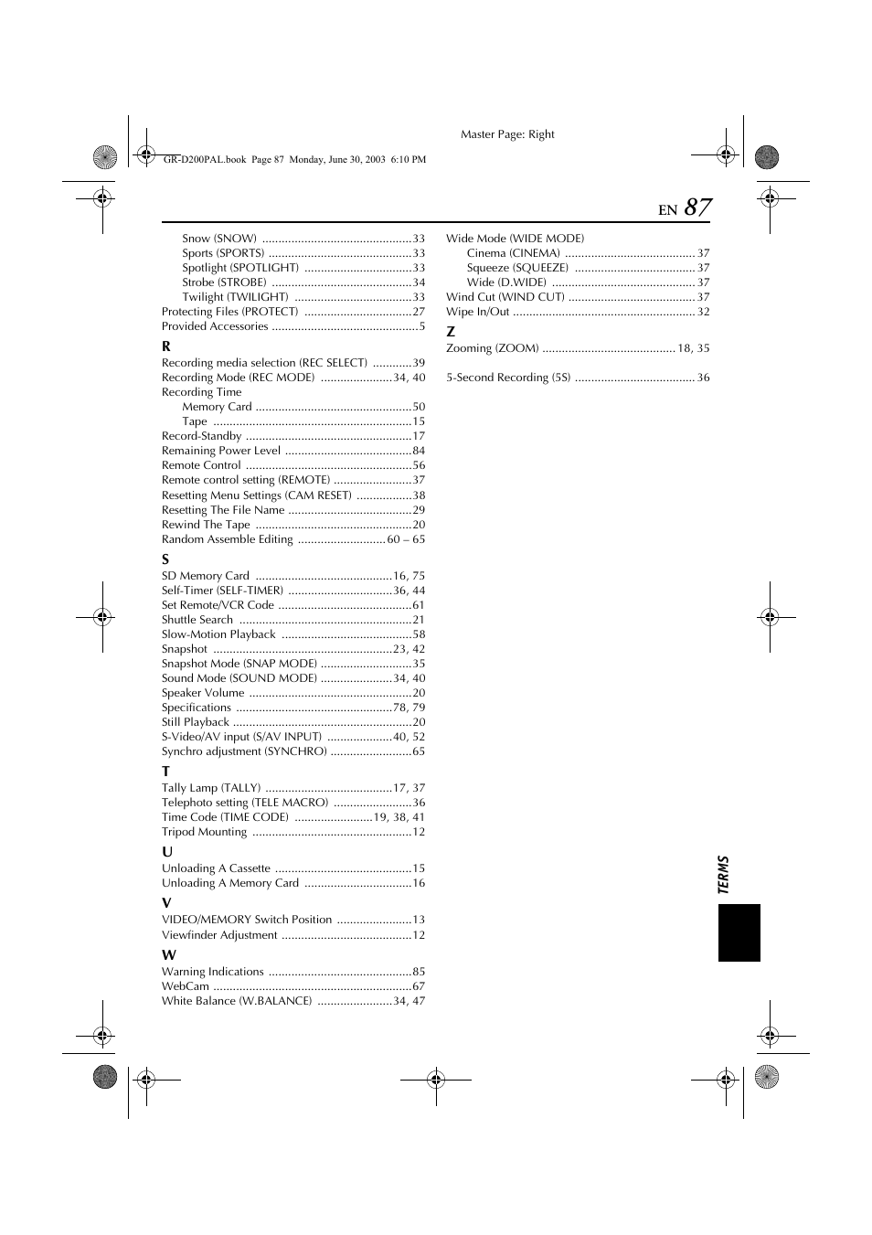 JVC GR-D201 User Manual | Page 87 / 88