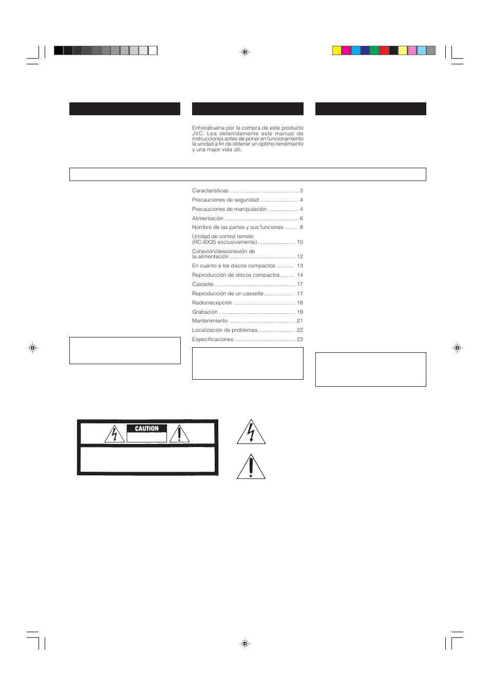 JVC RC-BX15BU User Manual | Page 2 / 24