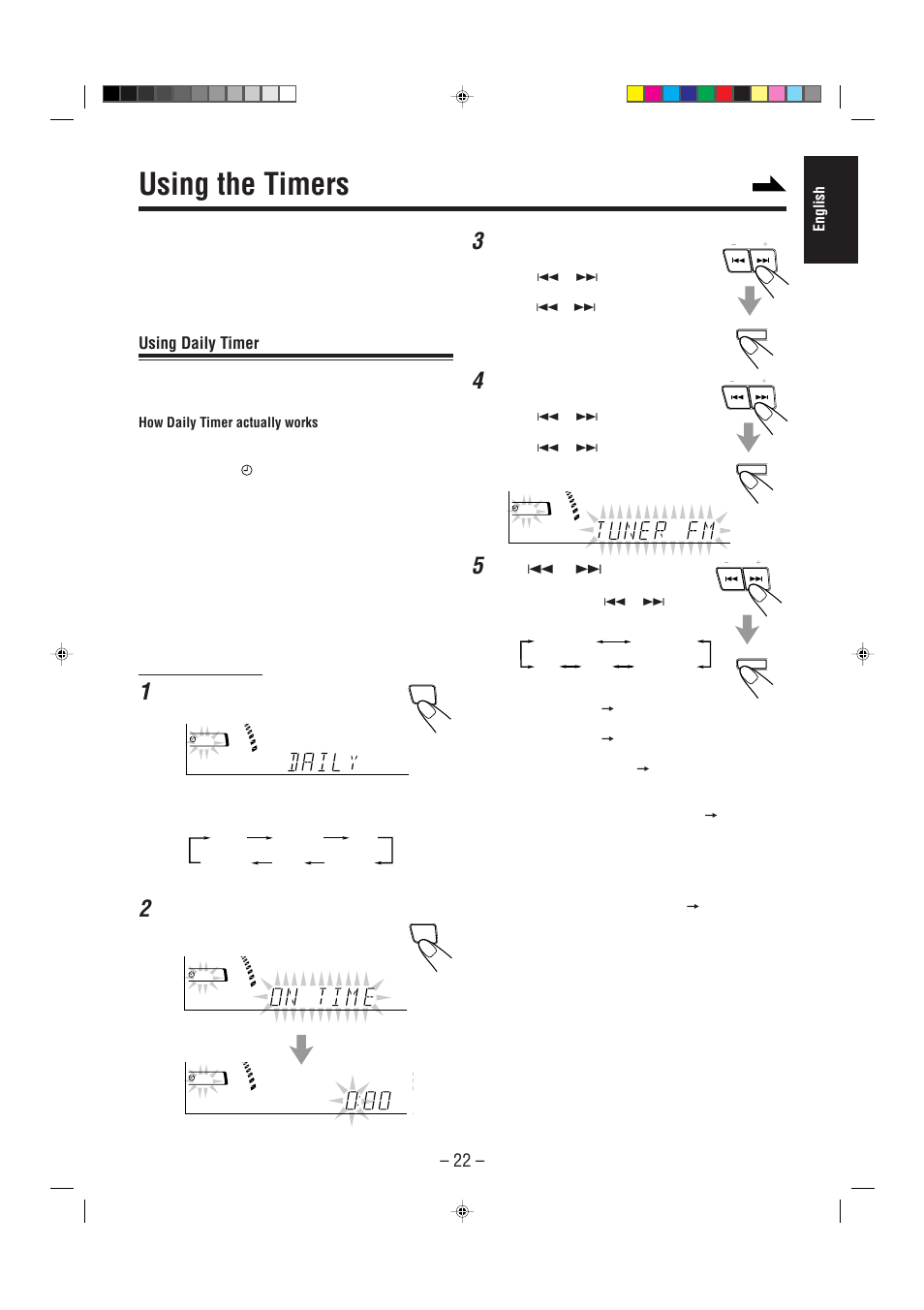 Using the timers, Using daily timer | JVC CA-MXJ55R User Manual | Page 27 / 32