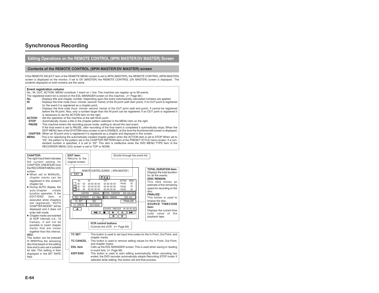 Synchronous recording | JVC BD-X200E User Manual | Page 39 / 62