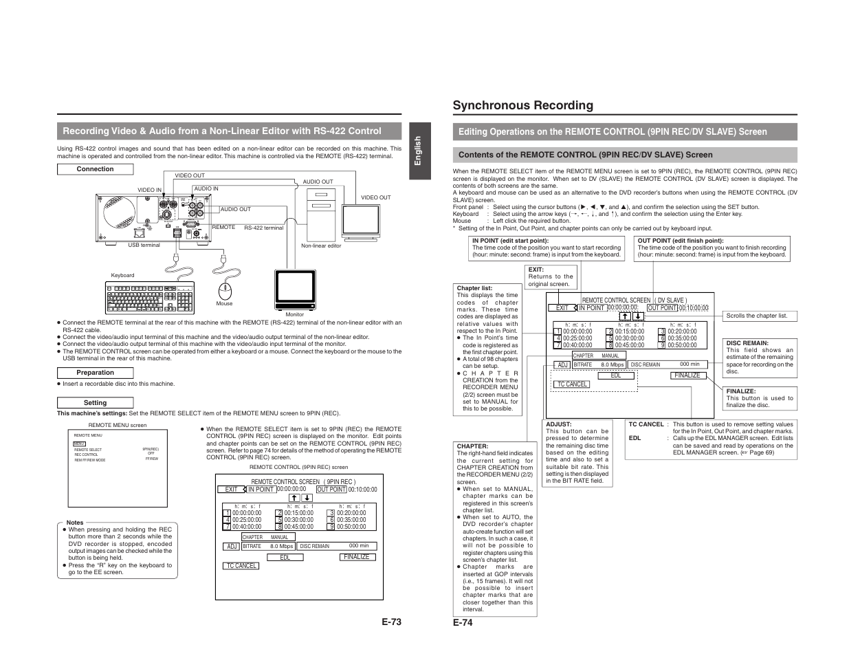 Synchronous recording | JVC BD-X200E User Manual | Page 45 / 62