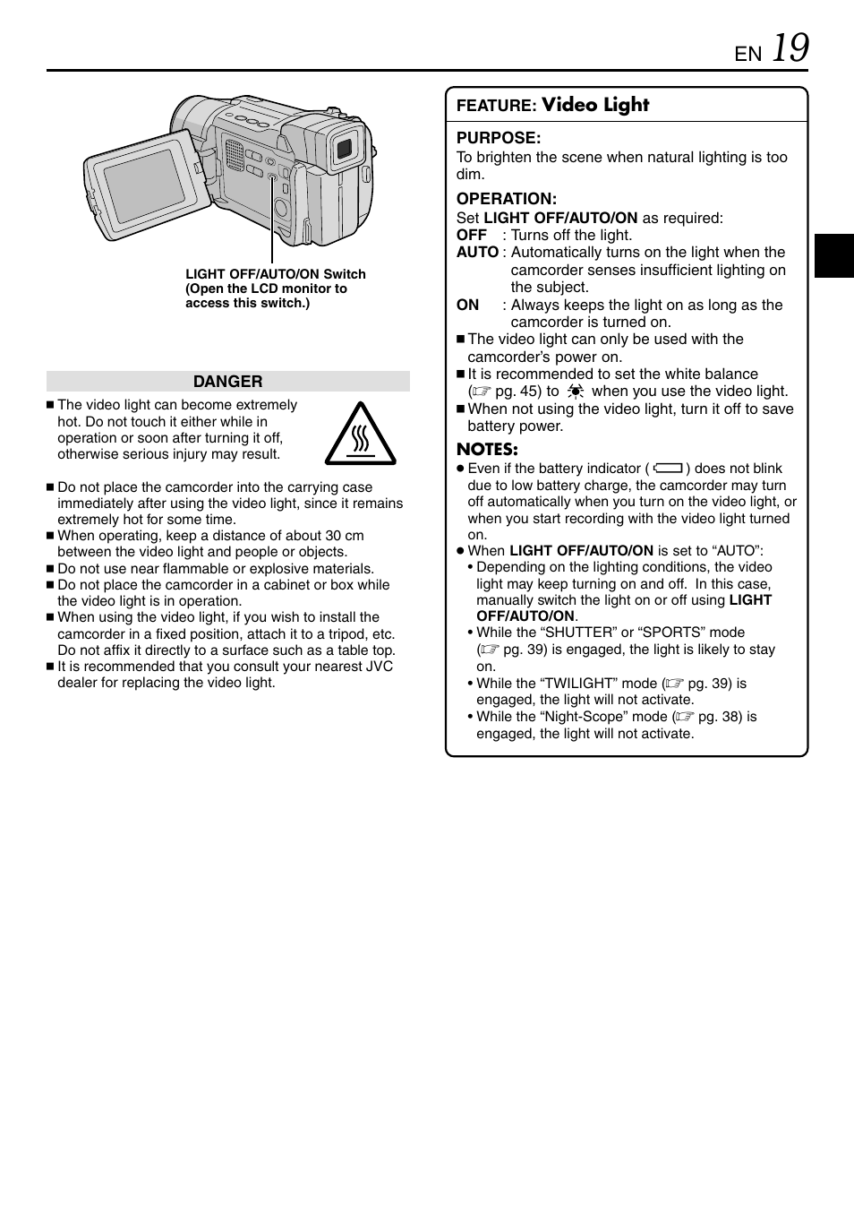 JVC GR-DVL365 User Manual | Page 19 / 88