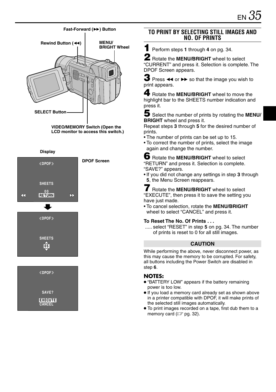 JVC GR-DVL365 User Manual | Page 35 / 88