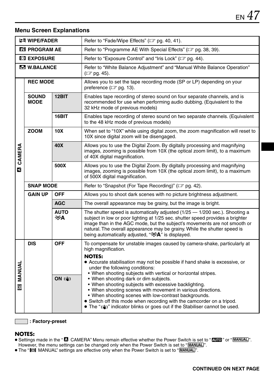 JVC GR-DVL365 User Manual | Page 47 / 88