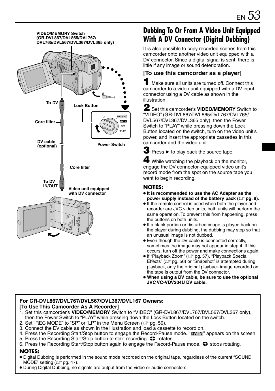 JVC GR-DVL365 User Manual | Page 53 / 88