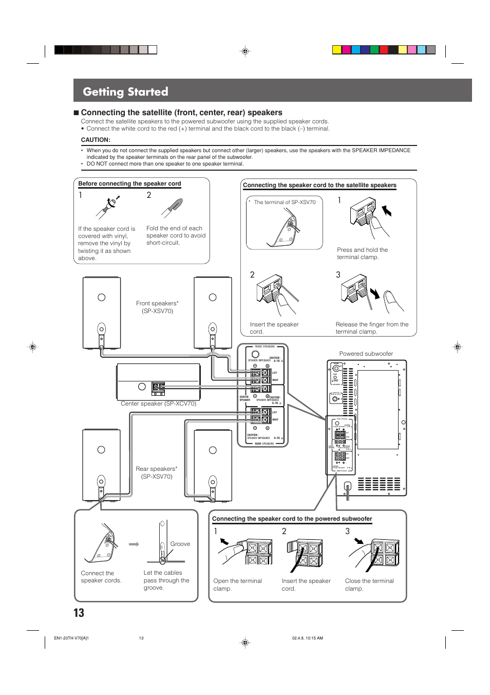 Getting started | JVC SP-XSV70 User Manual | Page 17 / 82