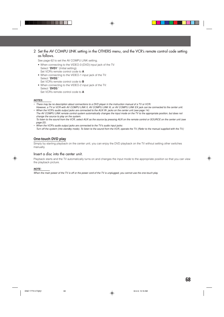 Insert a disc into the center unit | JVC SP-XSV70 User Manual | Page 72 / 82