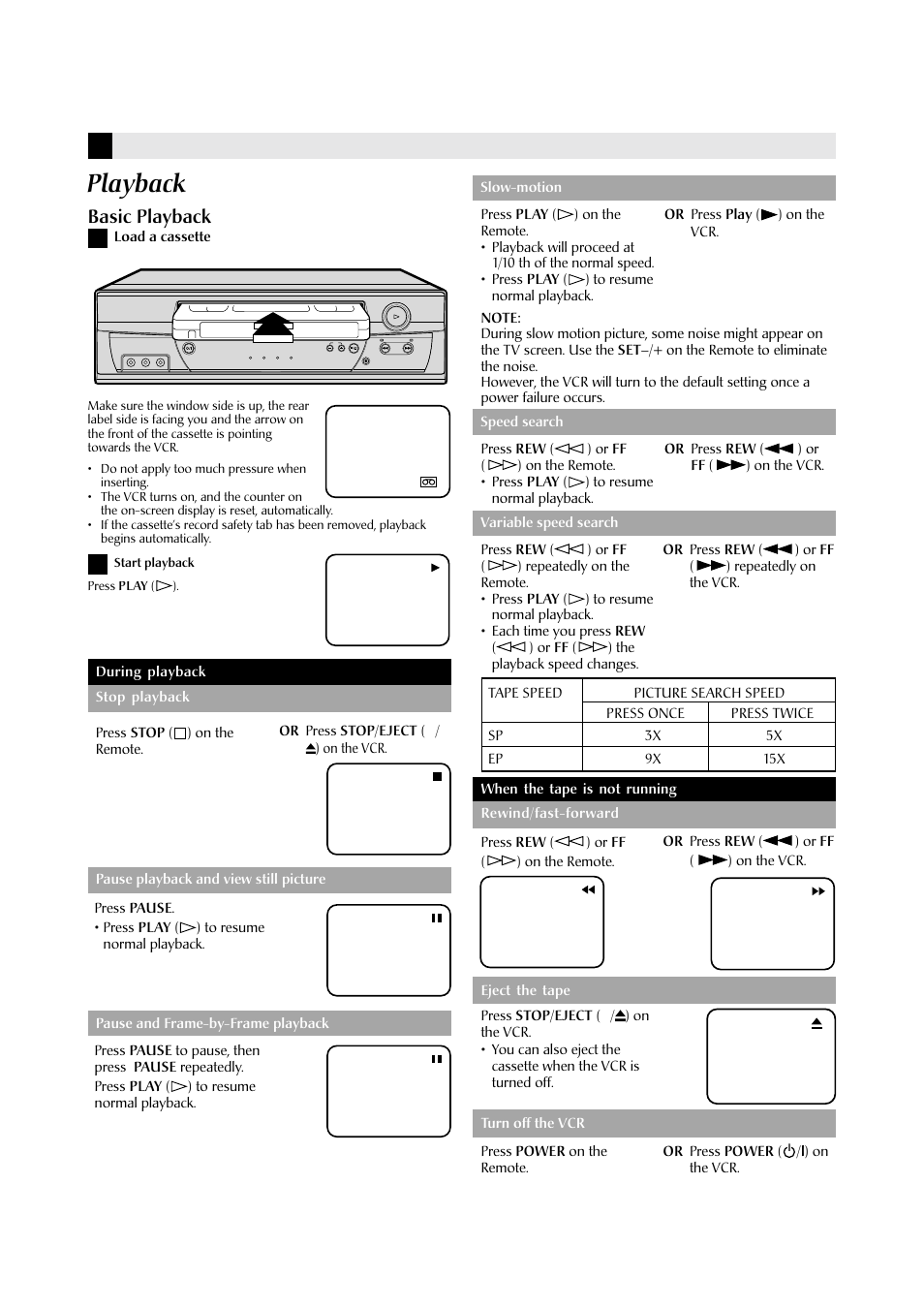 Playback, Basic playback | JVC HR-A590U User Manual | Page 7 / 16