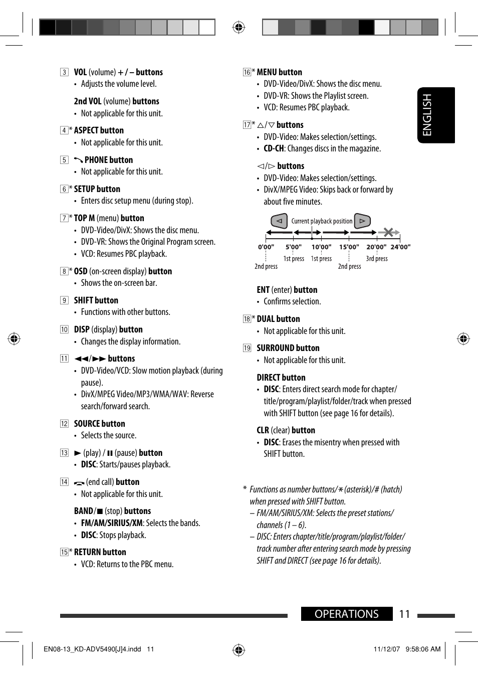 English 11 operations | JVC KD-DV5400 User Manual | Page 11 / 129