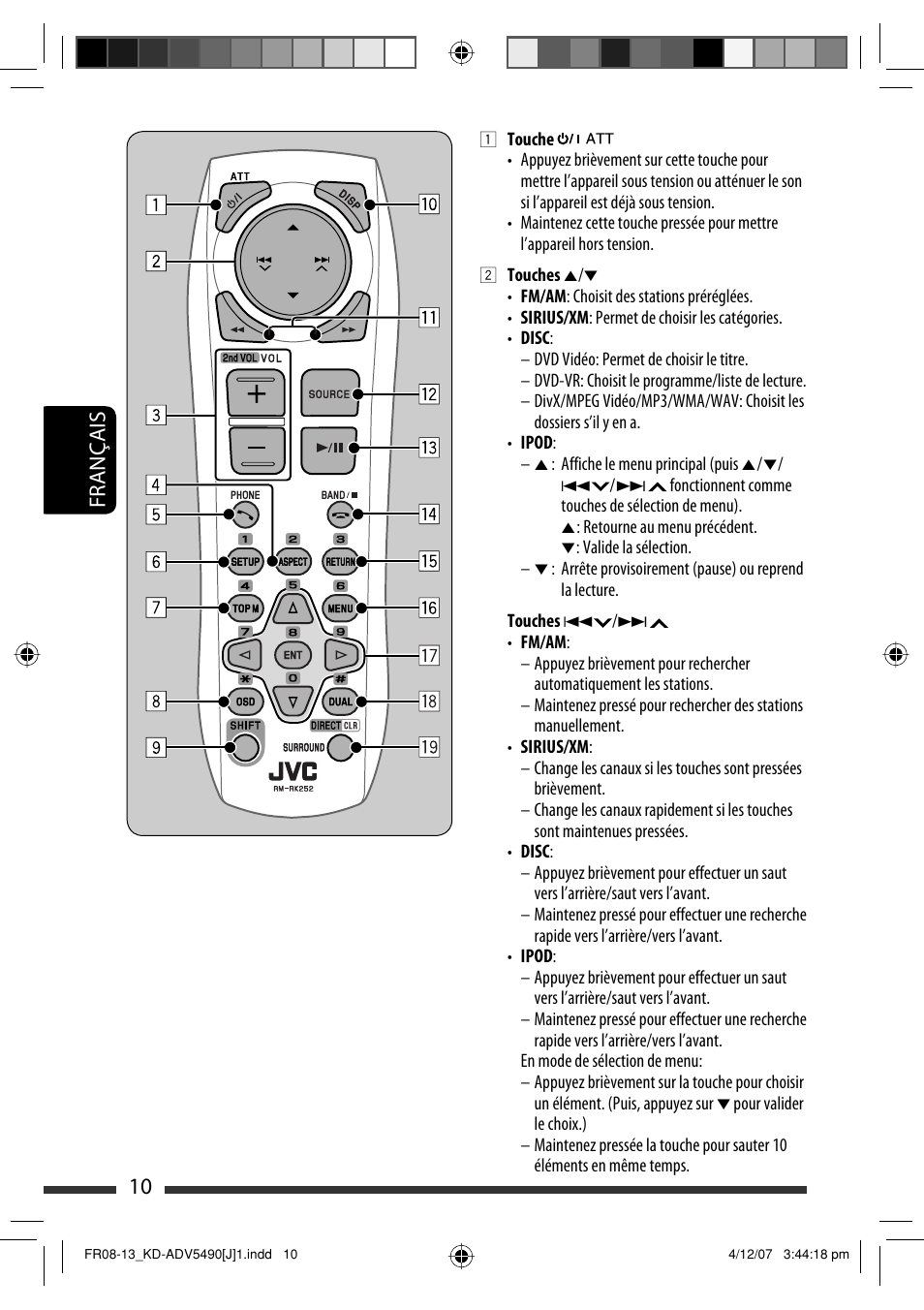 Français 10 | JVC KD-DV5400 User Manual | Page 94 / 129