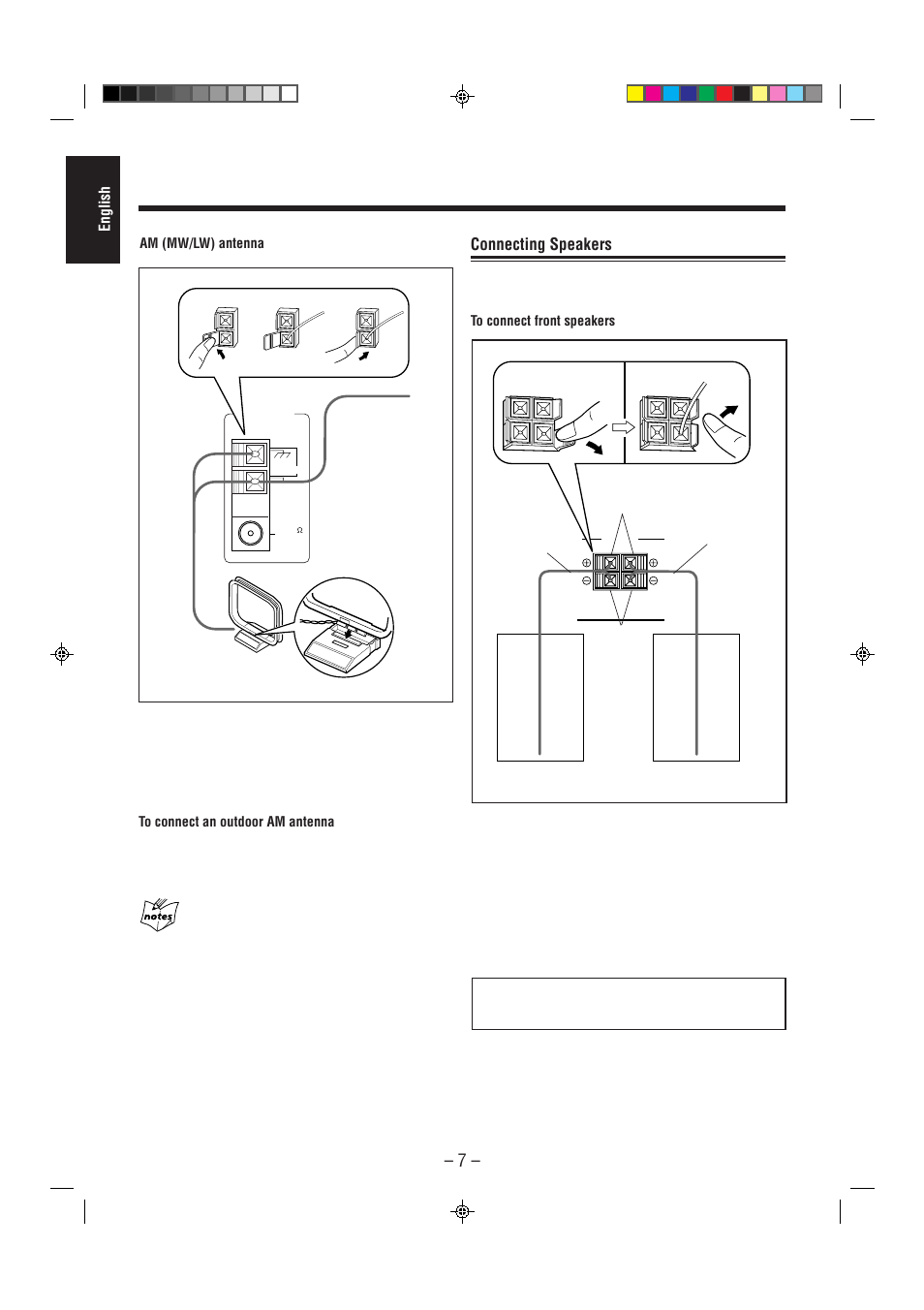Connecting speakers | JVC CA-MXJ75R User Manual | Page 12 / 36
