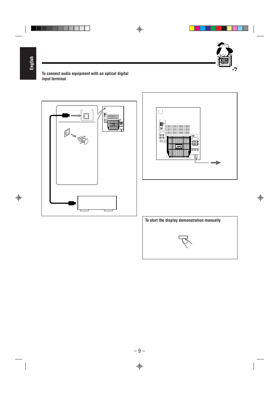 English, Press and hold demo for more than 2 seconds, Right left | JVC CA-MXJ75R User Manual | Page 14 / 36