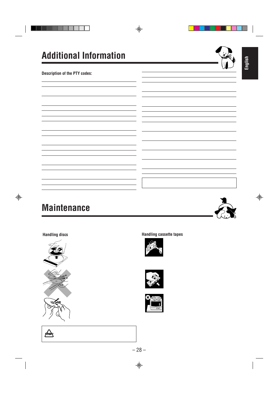 Maintenance, Additional information | JVC CA-MXJ75R User Manual | Page 33 / 36