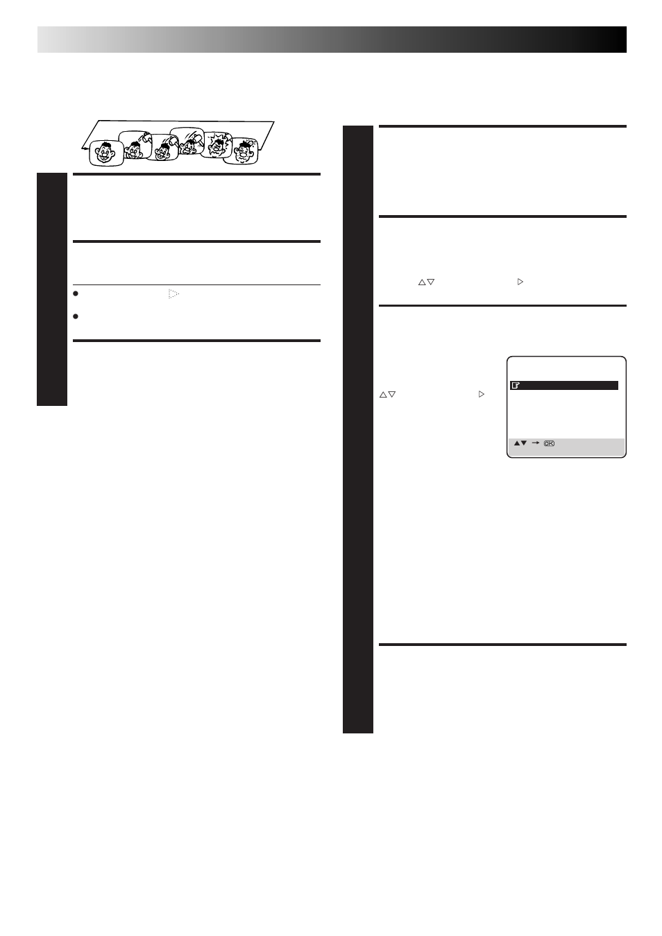 Start playback, Activate repeat playback, Stop playback | Access main menu screen, Access mode set screen, Select picture control set mode, Return to normal screen, Playback (cont.), Repeat playback, Picture control | JVC HR-J313EU User Manual | Page 16 / 52