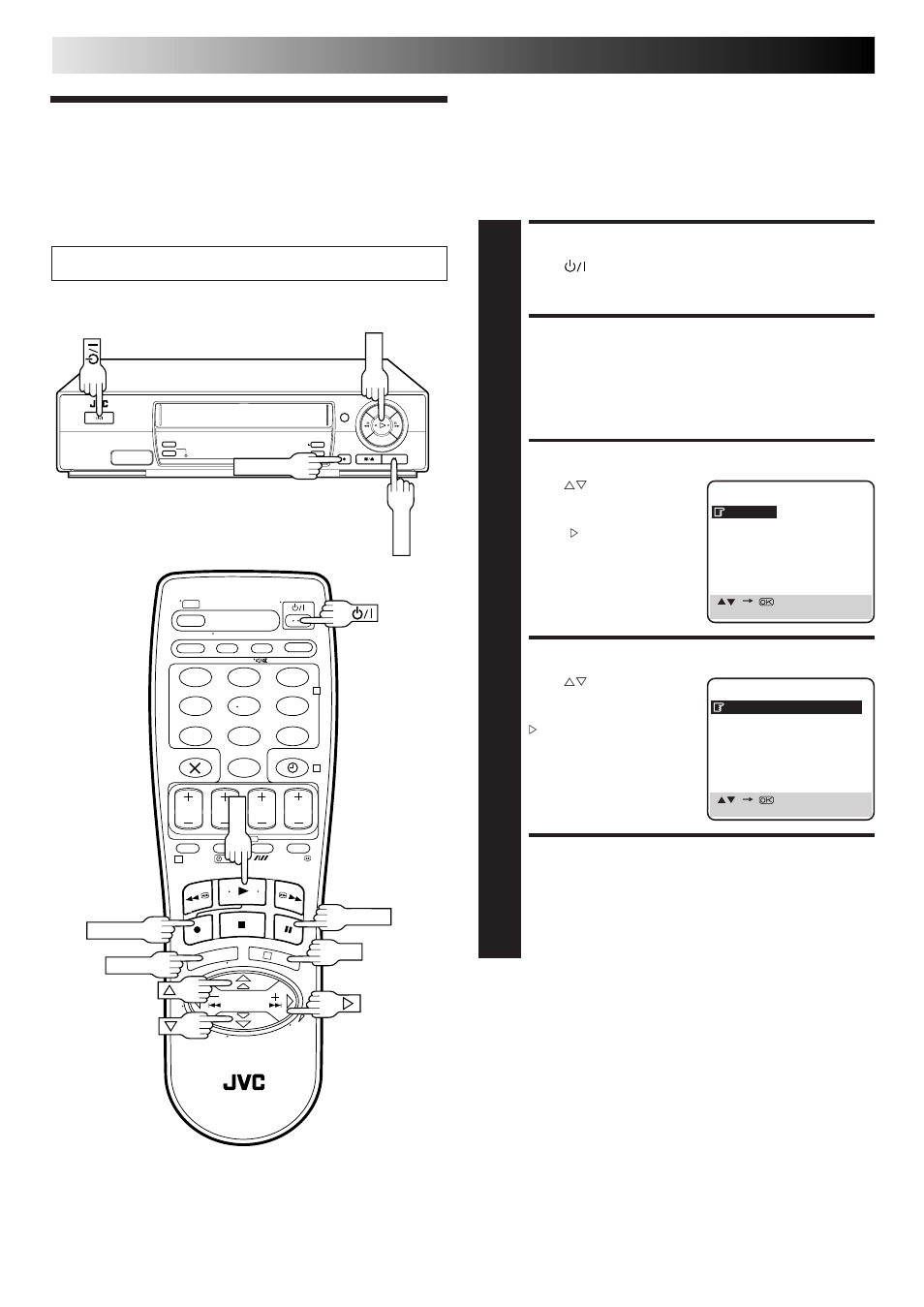 B.e.s.t. picture system, Turn on the recorder, Access main menu screen | Access mode set screen, Select b.e.s.t. mode, Return to normal screen, Recording (cont.), Preparation | JVC HR-J313EU User Manual | Page 20 / 52