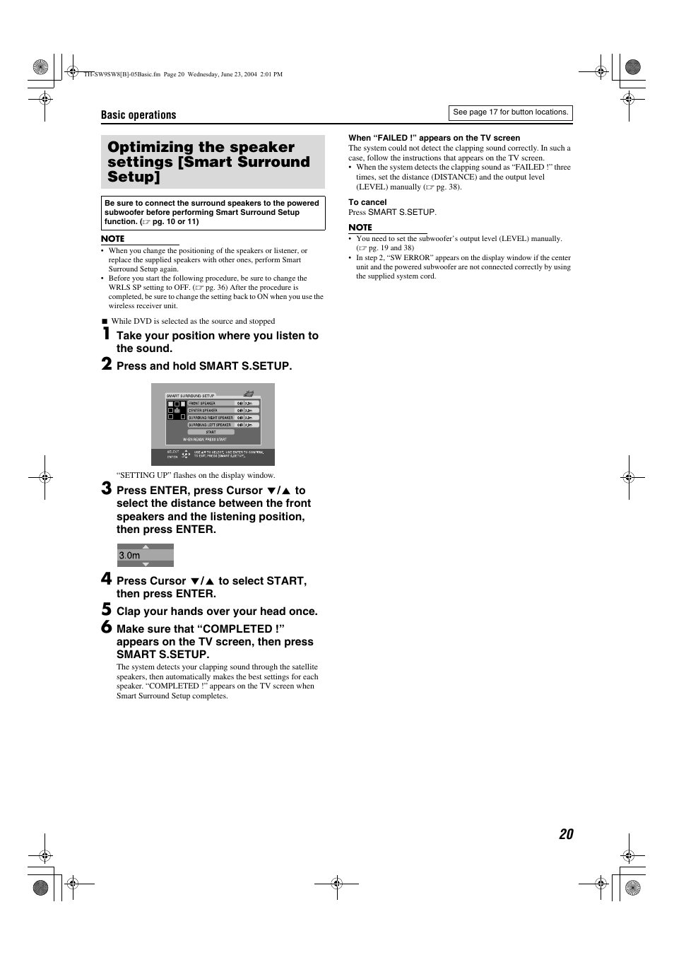 Pg. 20, To 20 | JVC TH-SW8 User Manual | Page 25 / 52
