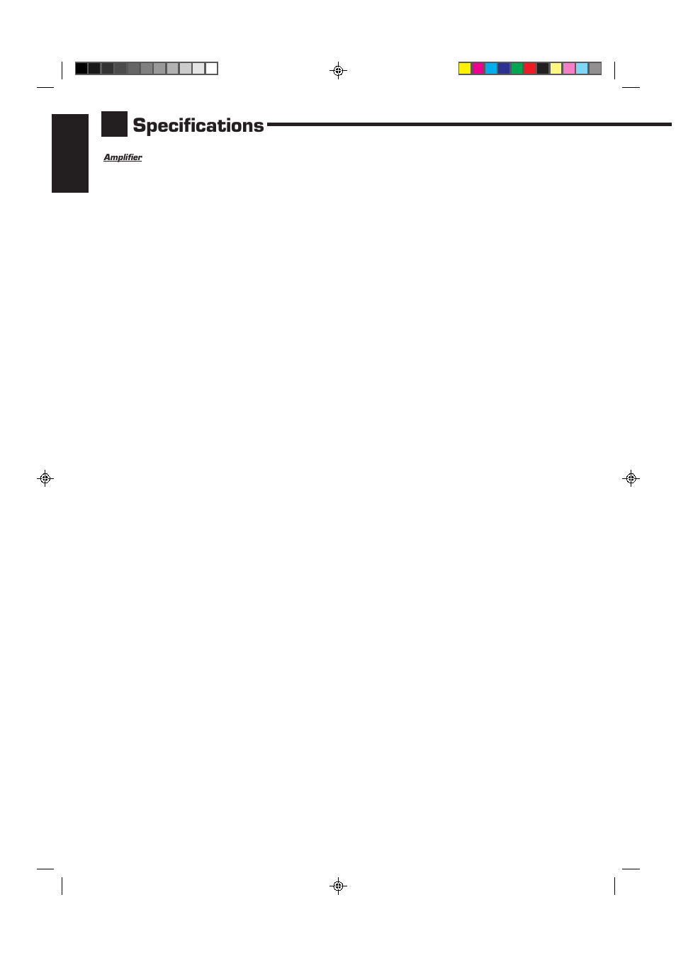 Specifications, English | JVC RX-6510VBK User Manual | Page 38 / 40