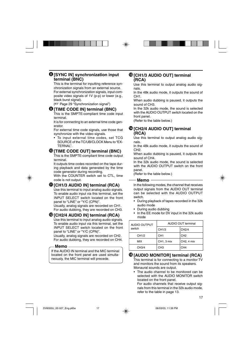 JVC BR-DV6000 User Manual | Page 17 / 106