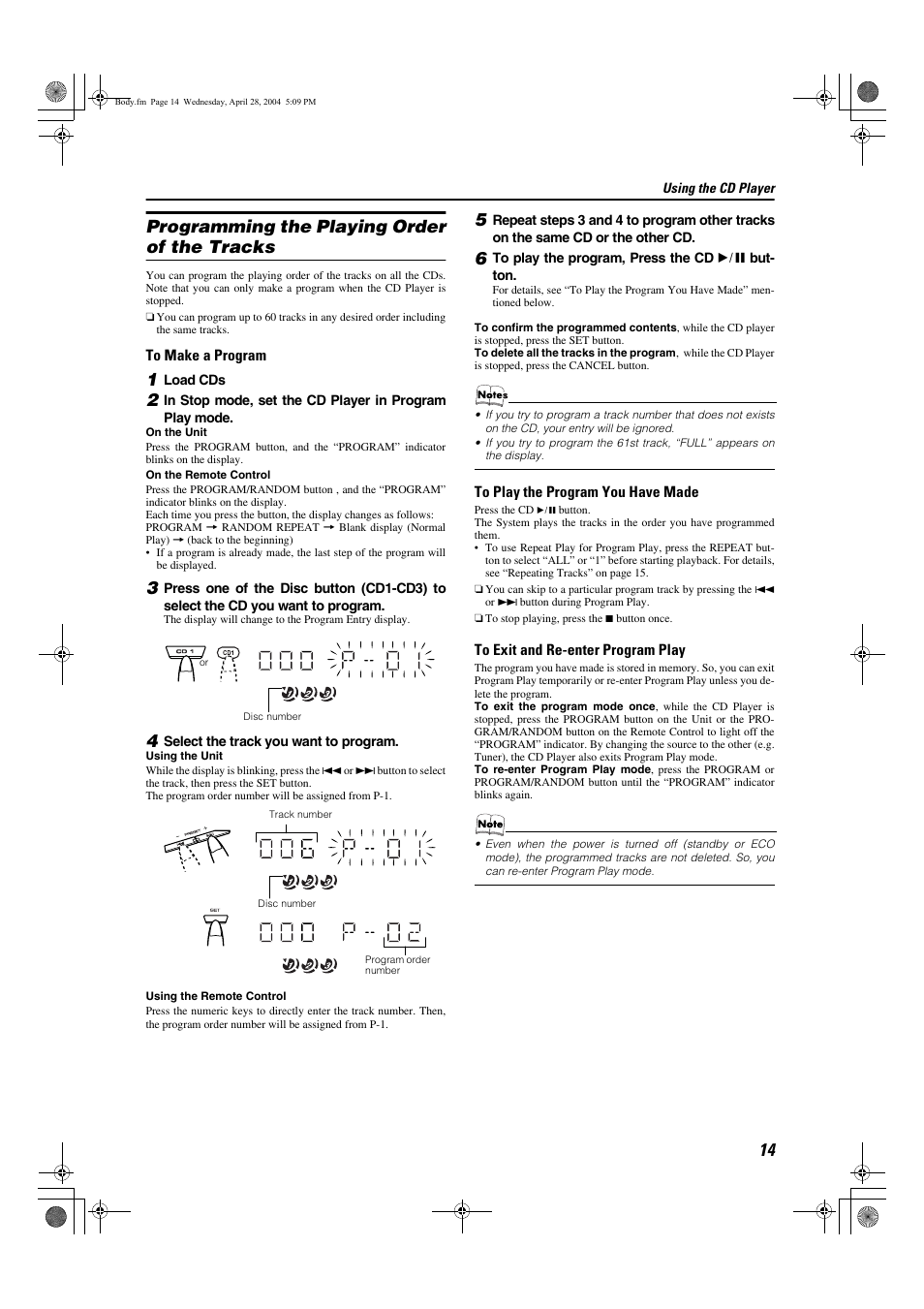 Programming the playing order of the tracks | JVC CA-MXKB1 User Manual | Page 17 / 30