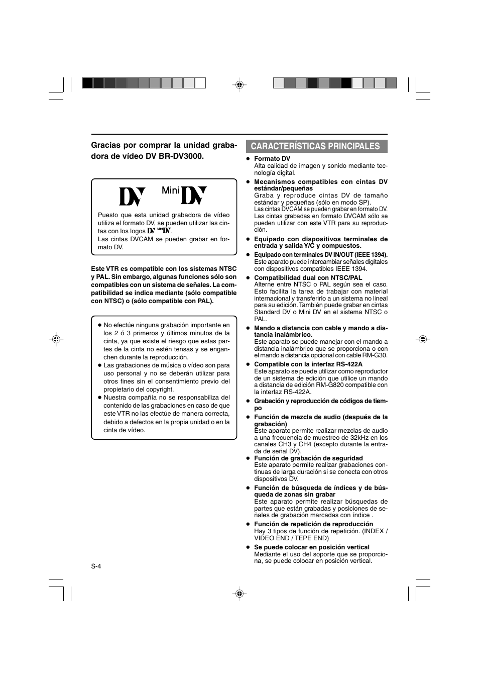 Características principales | JVC BR-DV3000E User Manual | Page 214 / 350