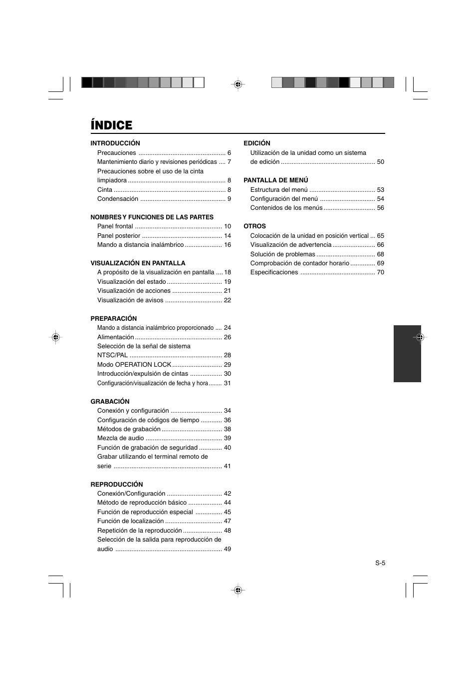 Índice | JVC BR-DV3000E User Manual | Page 215 / 350