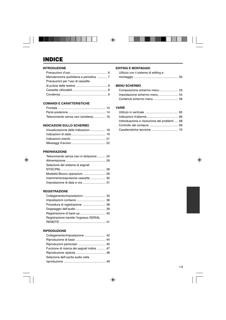 Indice | JVC BR-DV3000E User Manual | Page 285 / 350