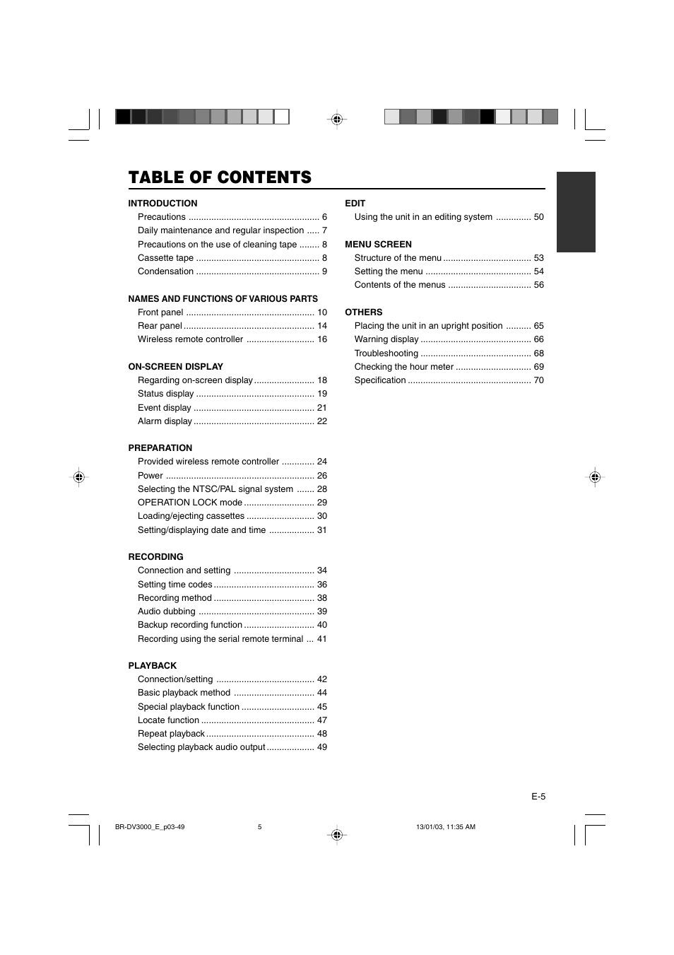 JVC BR-DV3000E User Manual | Page 5 / 350