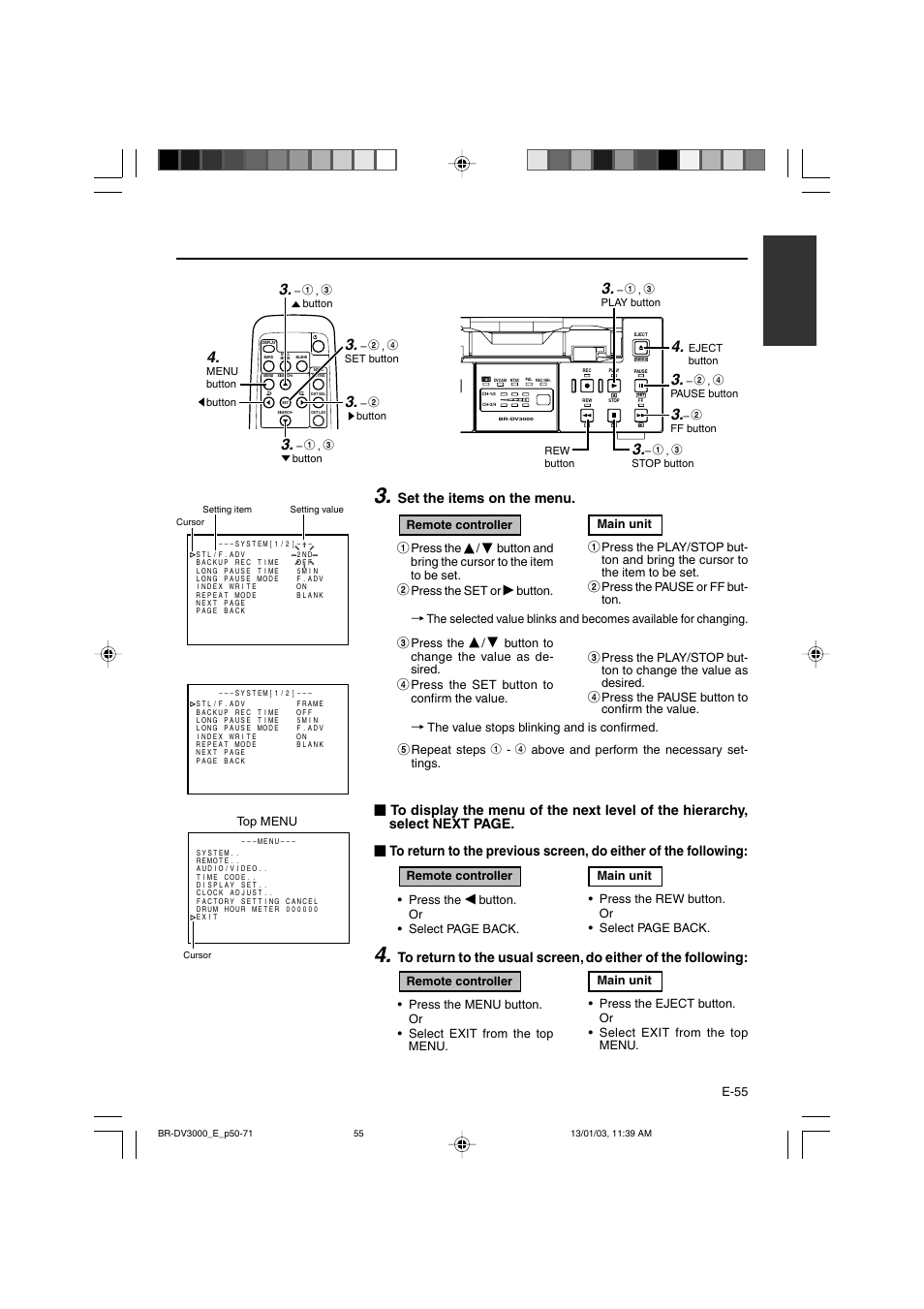 JVC BR-DV3000E User Manual | Page 55 / 350