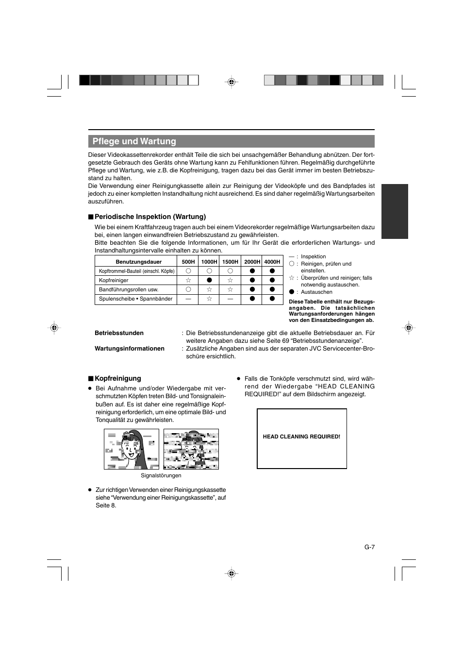 Pflege und wartung | JVC BR-DV3000E User Manual | Page 77 / 350