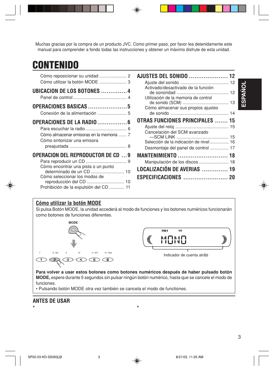 JVC Model KD-S10J User Manual | Page 22 / 59