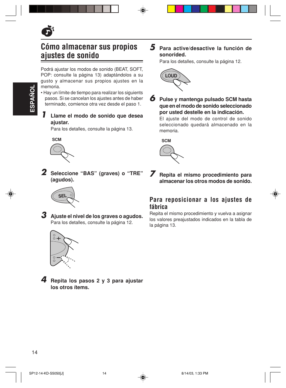 Cómo almacenar sus propios ajustes de sonido | JVC Model KD-S10J User Manual | Page 33 / 59